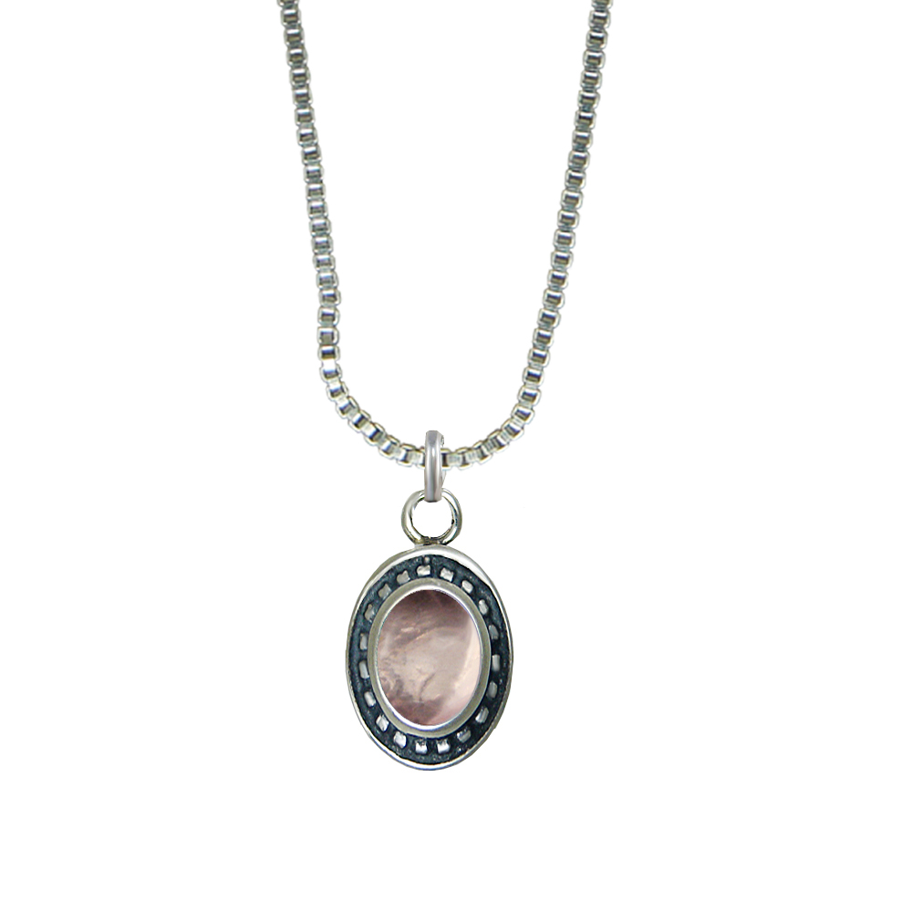Sterling Silver Little Rose Quartz Pendant Necklace